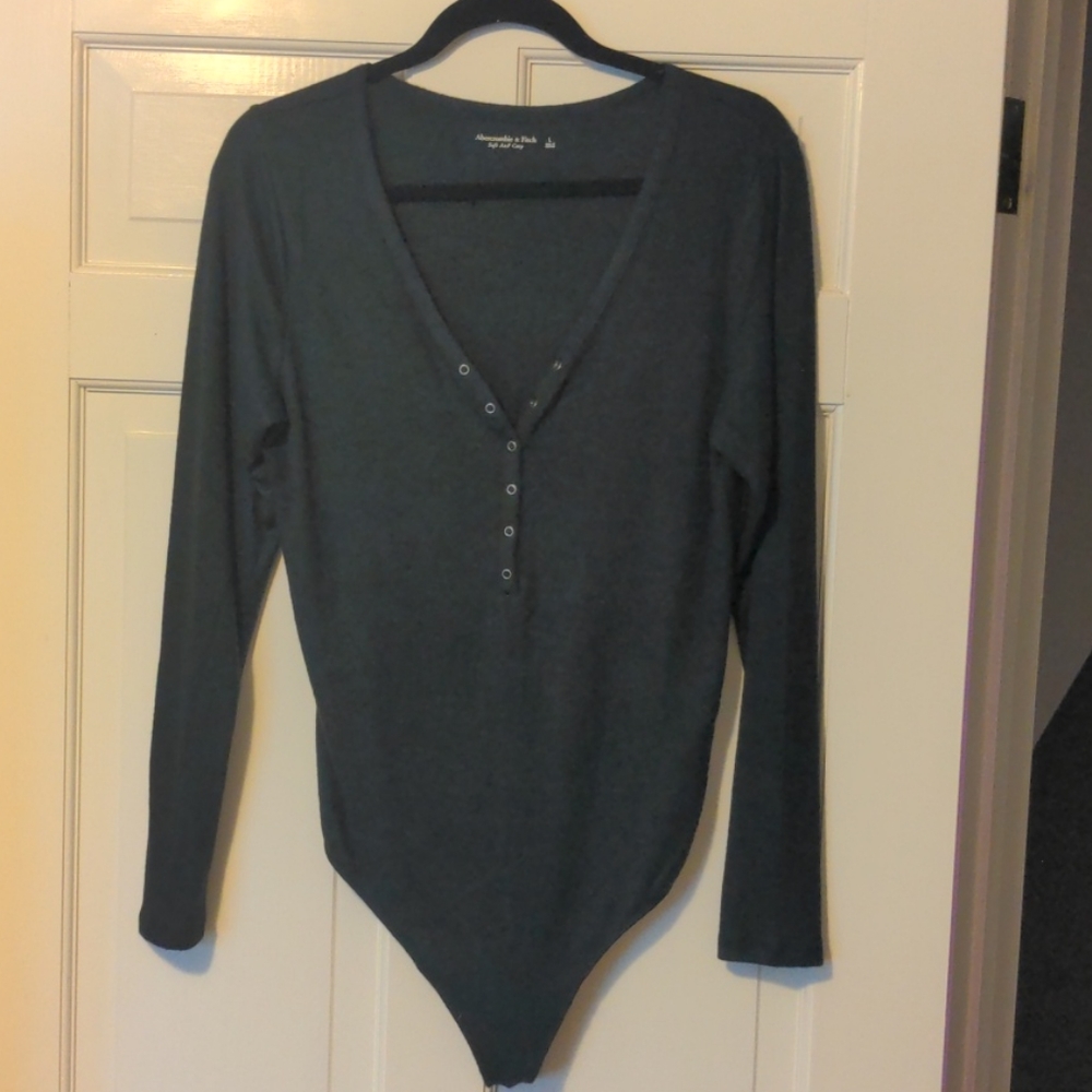 A& F black Henley bodysuit